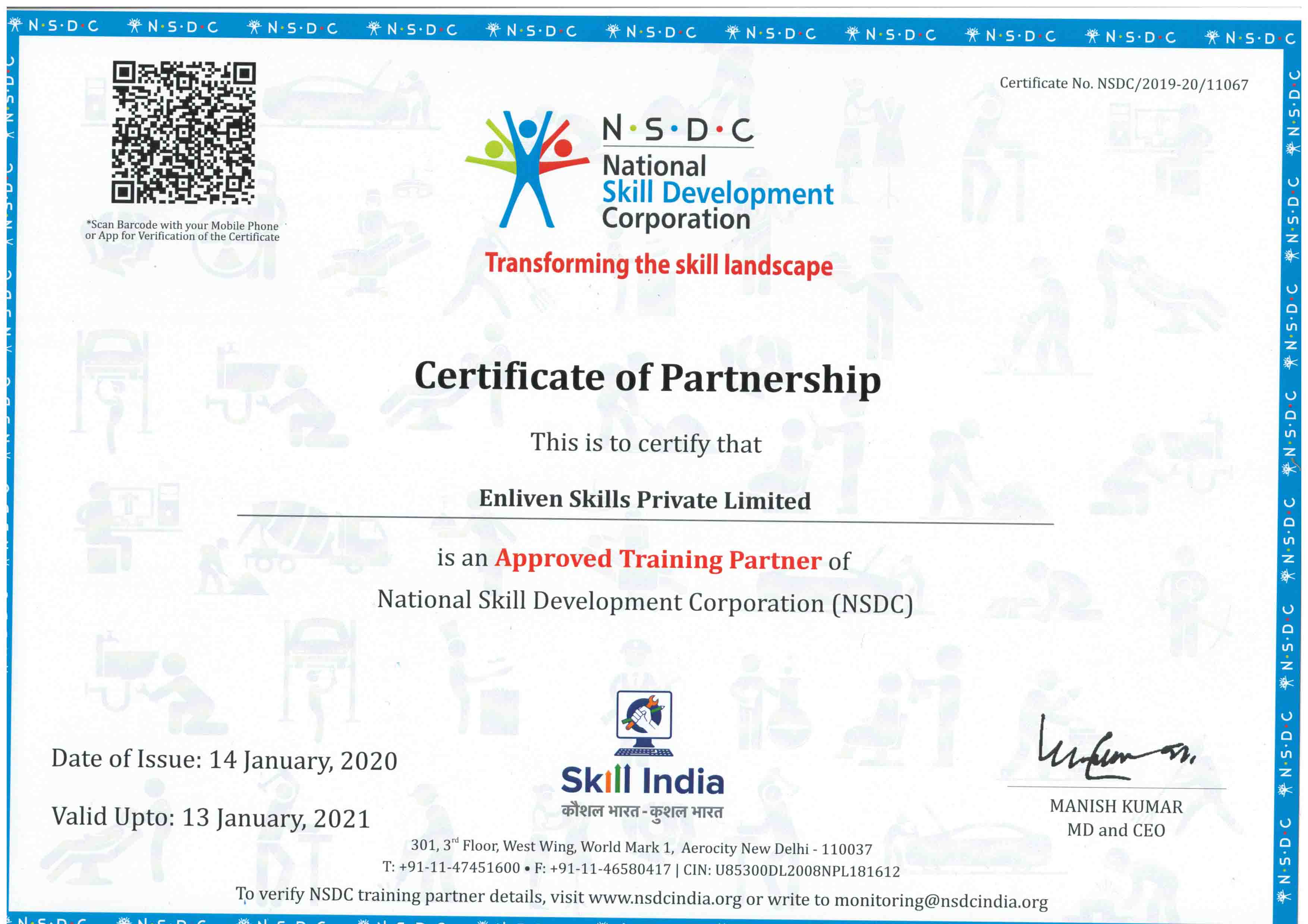 Enliven Skills India Private Limited is an Approved Training Partner